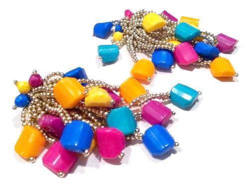 Bold Vintage Jewelry Colorful Plastic Clip on Earrings