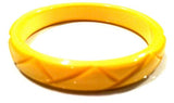 Bakelite Bangle Vintage Plastic Jewelry Yellow Bracelet