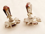 Faux Diamond Crystal Clip-on Earrings - Vintage Hollywood Glamour Jewelry