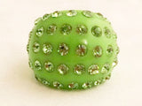 VINTAGE LUCITE JEWELRY NEON GREEN RING