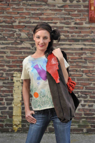 Suede Hobo Bag Tilapia Fish Skin Leather Handbag Slouch Bohemian Large Handbag Ethnic new handmade