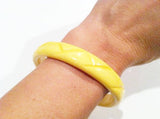 Bakelite Bangle Vintage Plastic Jewelry Yellow Bracelet