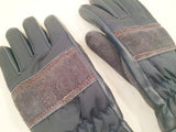 Vintage Aris Gloves Suede Leather Navy Blue Nylon Suede