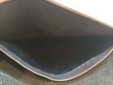 Black Leather Clutch Bag Purse Vintage Accessories