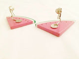 Vintage Watermelon Figural Earrings - Bright and Whimsical Statement Jewelry