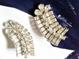 Kramer of NY Baguette Rhinestones Clip-On Earrings - Vintage Glamour from the 1950s