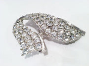 Ribbon Figural Rhinestones Pin Brooch Costume Vintage Jewelry