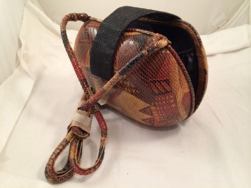 Timmy Woods Snakeskin Black Clasp Bag Crossbody Handbag Couture Clutch Purse NWT