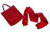 Valentino Garavani Set Red Tote Bag and Scarf SS 68 Re-Edition Vintage Accessories