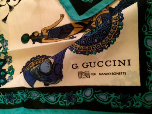 G. Guccini Designer Scarf Head Wrap Vintage Accessory
