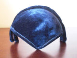 Cain Sloan Vintage Hat Metallic Blue Velvet Art Deco Millinery Accessory