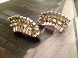 Kramer of NY Baguette Rhinestones Clip-On Earrings - Vintage Glamour from the 1950s