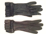 Black Leather Short Gloves Vintage Accessories