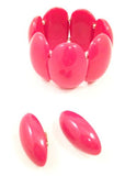 Set 2 Bracelet Clip on Earrings Red Vintage Plastic Jewelry