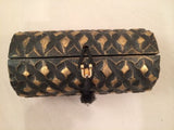 Timmy Woods of Beverly Hills Golden Blk Box Bag Crossbody Clutch Purse Handbag