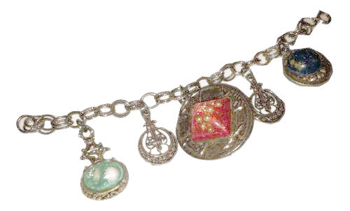 Goldette Charm Chain Link Bracelet Vintage Jewelry