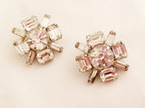 Faux Diamond Crystal Clip-on Earrings - Vintage Hollywood Glamour Jewelry