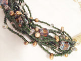 Carlisle Metallic Beaded Torsade Necklace Vintage Jewelry