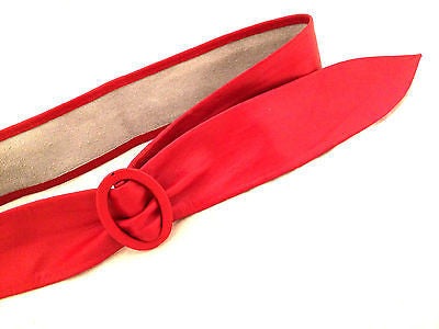 Astor Red Retro Leather Clinch Adjustable Belt Buckle True Vintage Accessory 70s