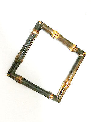 Handcrafted Square Bamboo Bangle - Vintage Minimalist Sustainable Accessory