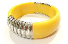 Yellow Bangle Bracelet Vintage Plastic Jewelry