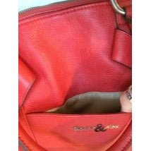 Sloane & Alex Bag Ruby Red Leather Tote Handbag Street Style High End Designer