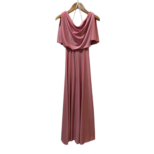 Vintage Pink Maxi Dress Authentic 70s Glamour Dancing Days