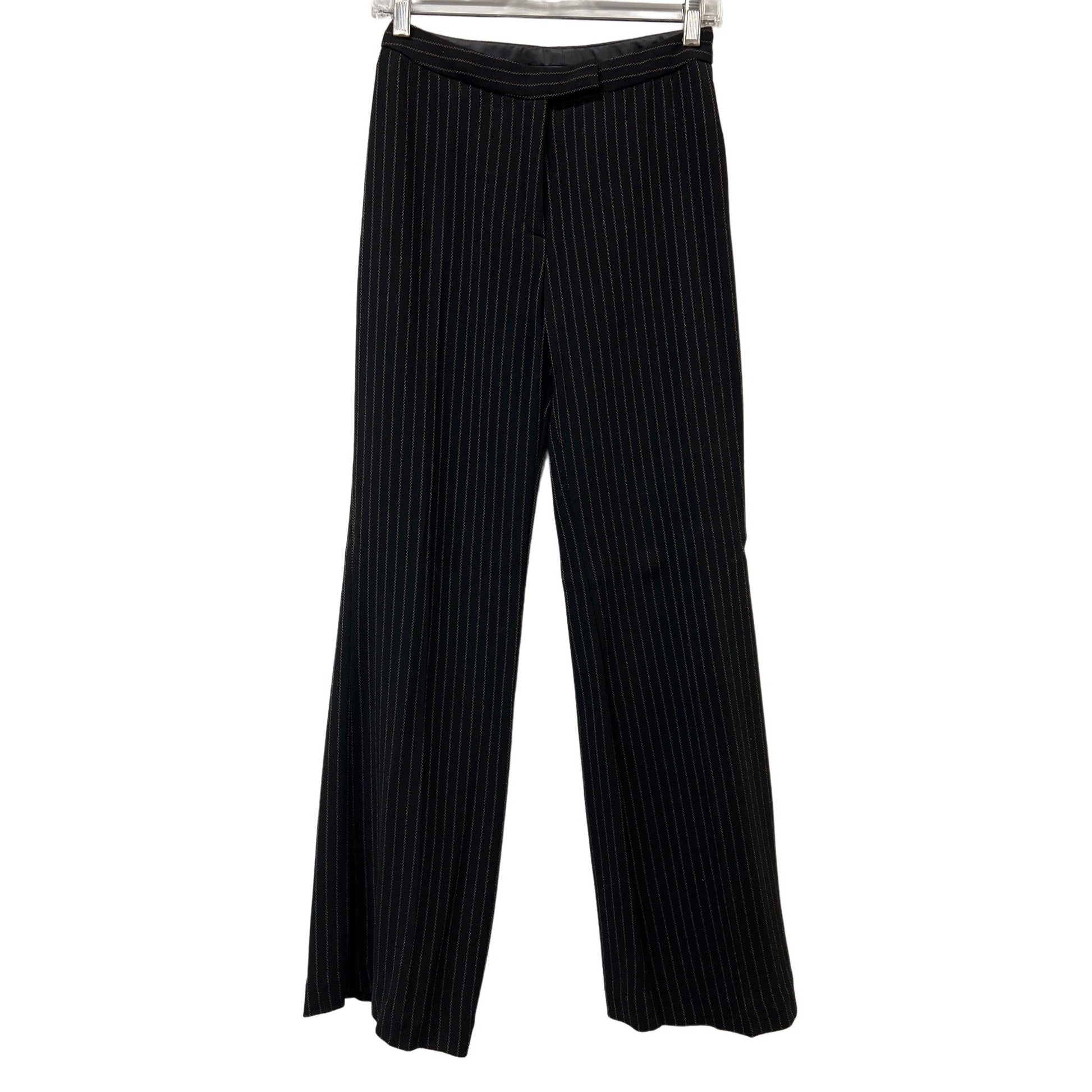 Oscar de la Renta Pinstripe Suit Black Beige Powerful Executive Size 2