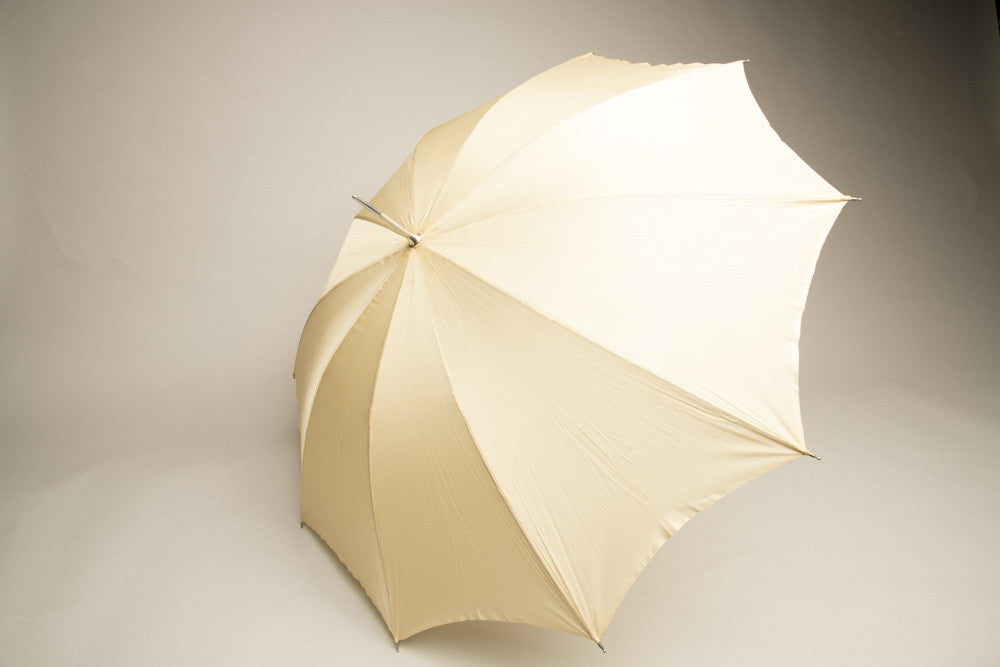 Nude Vintage Umbrella Beige Leather Handle Nylon Quality Rain Accessory