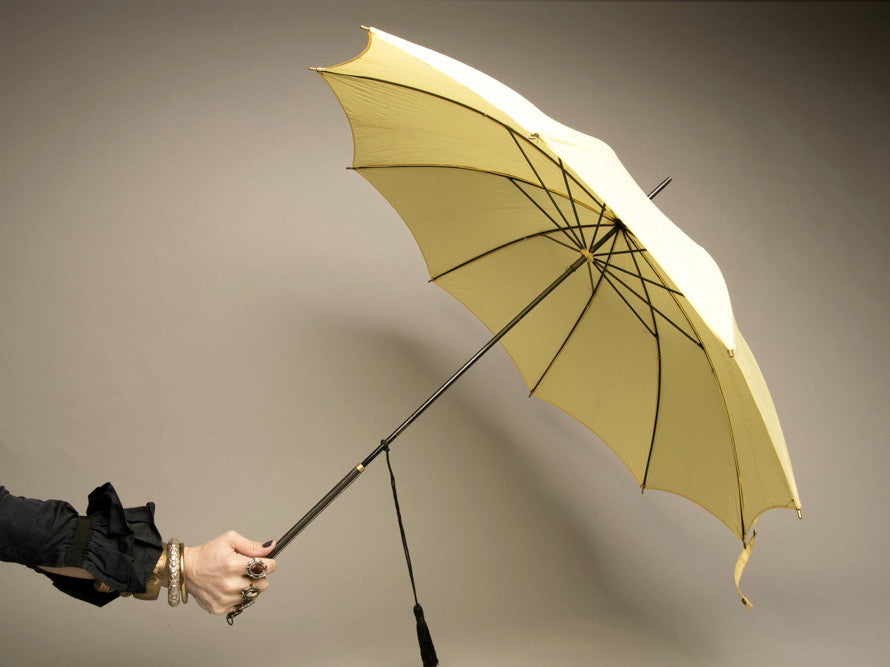 Yellow Vintage Umbrella Rain Accessory