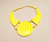 Yellow Statement Necklace Vintage Handmade Jewelry