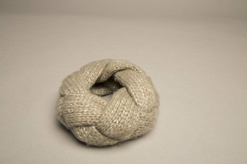 Fossil Winter Scarf knitwear in cozy, warm beige tone, braided design, one size fits most.