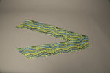 Vintage Scarf Geo Metro Long Green Blue Necktie Retro Handmade Accessory