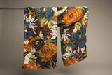 Vintage Floral Scarf Orange Blue Red White Accessories