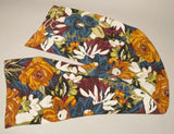 Vintage Floral Scarf Orange Blue Red White Accessories