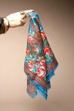 European Wrap Style Vintage Floral Scarf Made in Japan