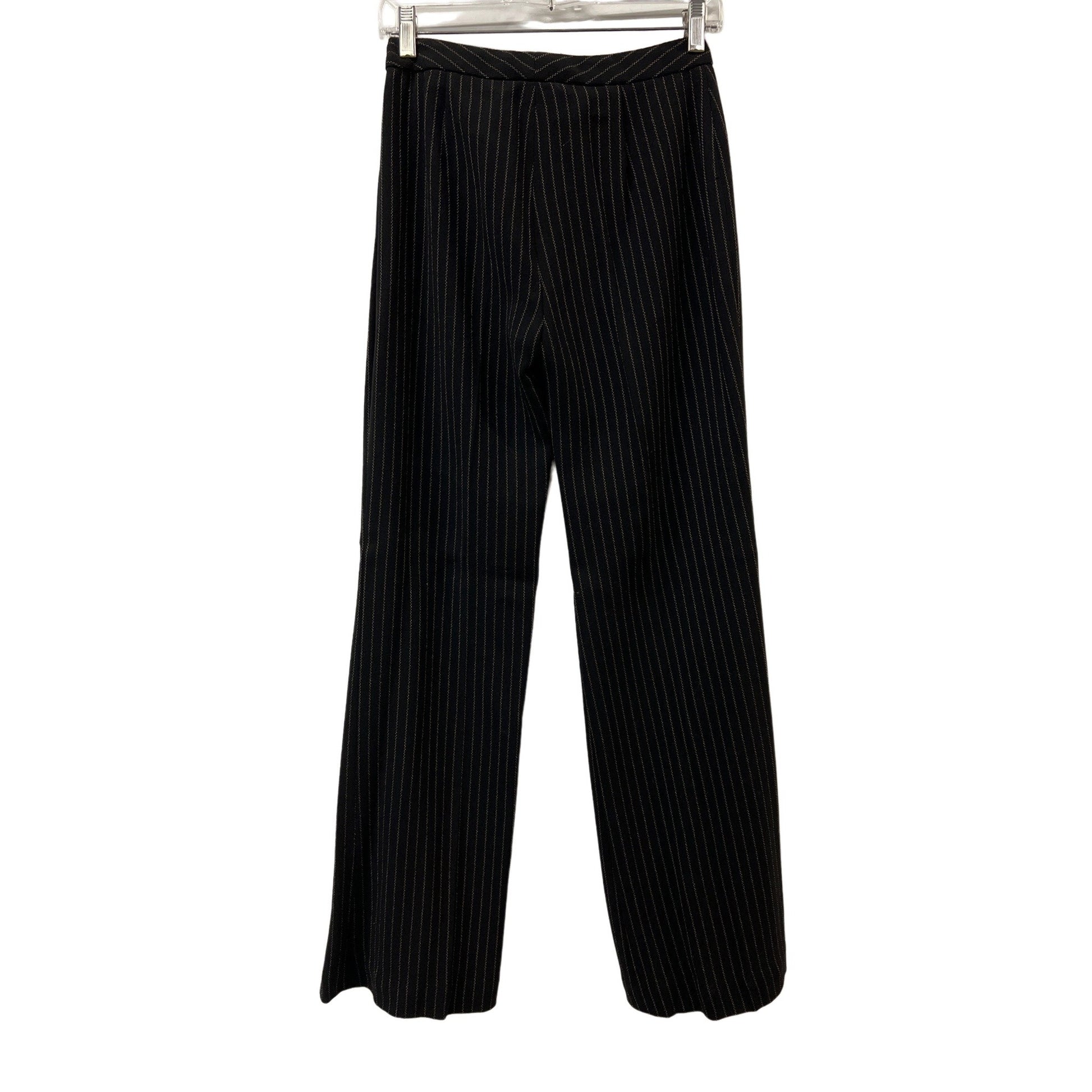 Oscar de la Renta Pinstripe Suit Black Beige Powerful Executive Size 2
