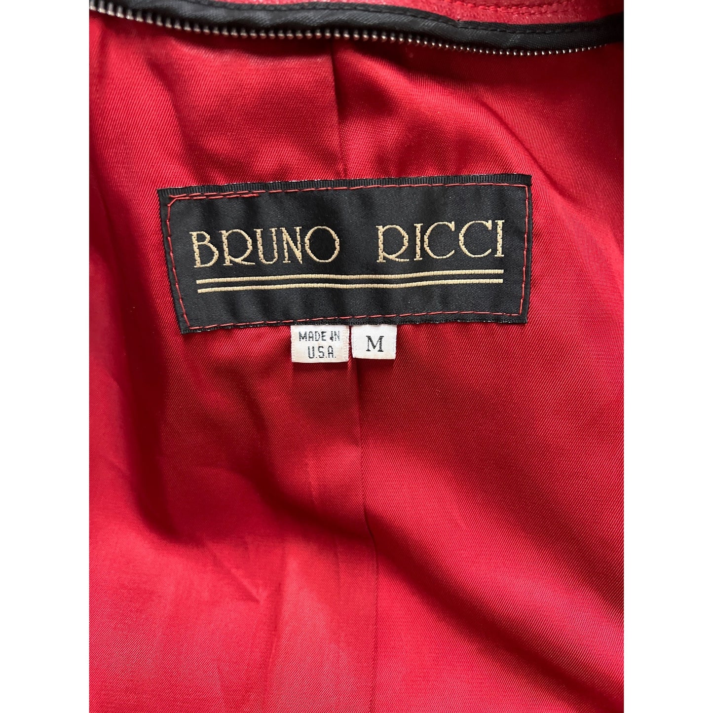 Bruno Ricci Leather Oversized Coat Red Full Jacket