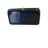 Vintage Lucite Structured Bag Navy Blue Classic Lucite Box Clutch Crossbody Shoulder Bag