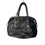 Tahari Handbag Black Leather Satchel Carryall Bag