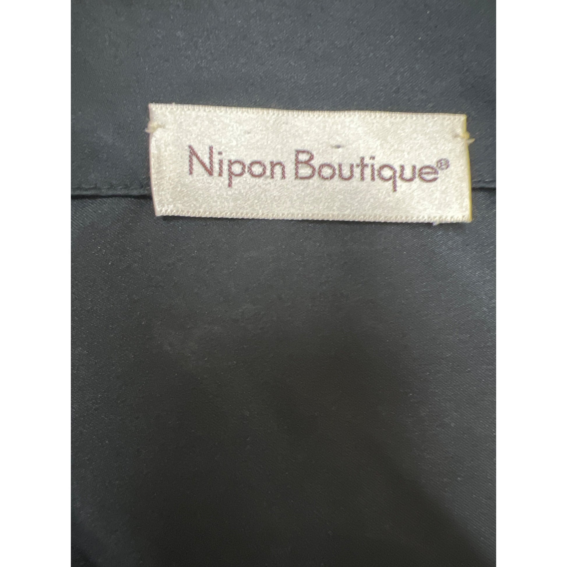 Vintage Nipon Boutique Two-piece Skirt Jacket Set Black Setin Suit