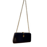 Vintage Lucite Structured Bag Navy Blue Classic Lucite Box Clutch Crossbody Shoulder Bag