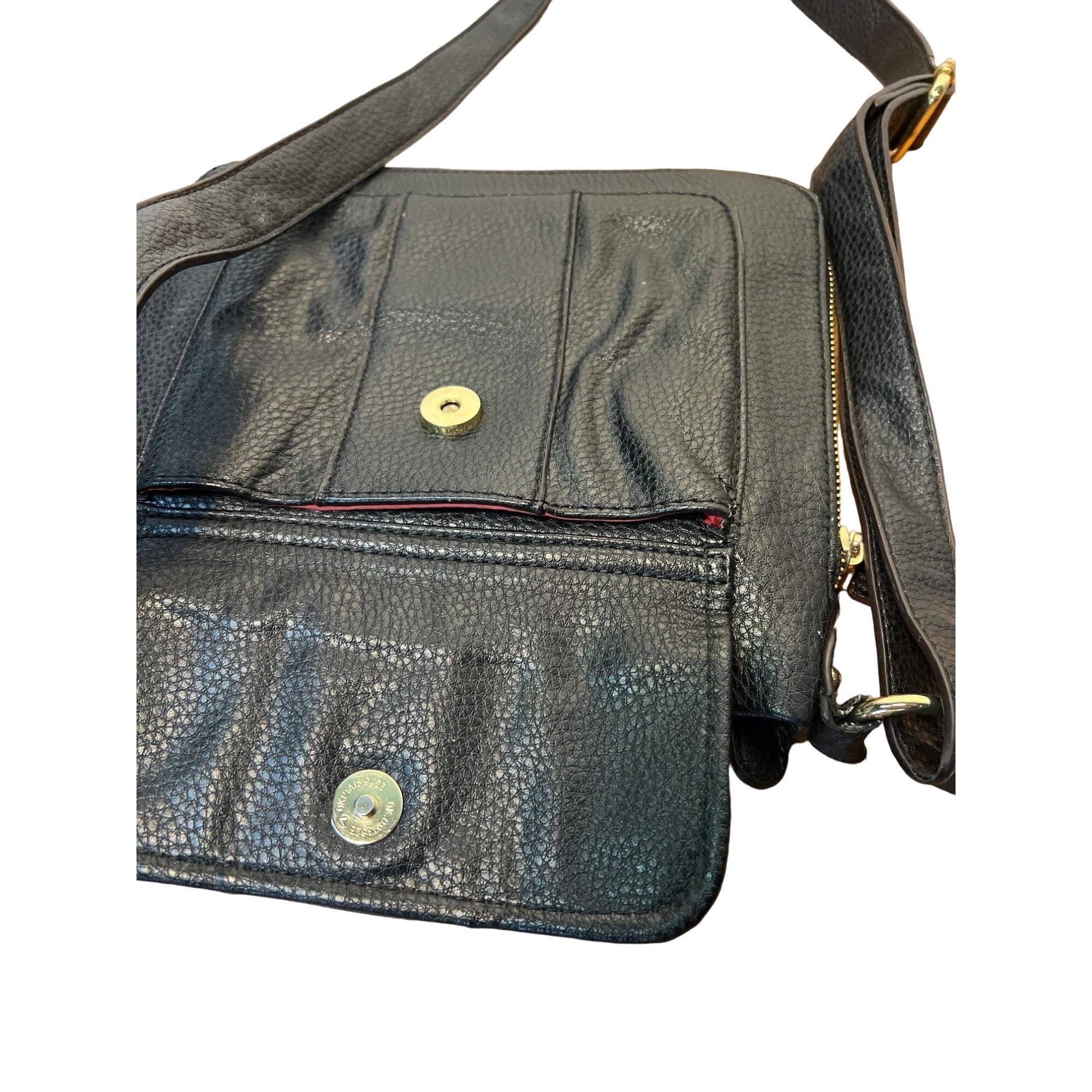 Vintage Anne Klein Crossbody Bag Black Faux Leather Handbag