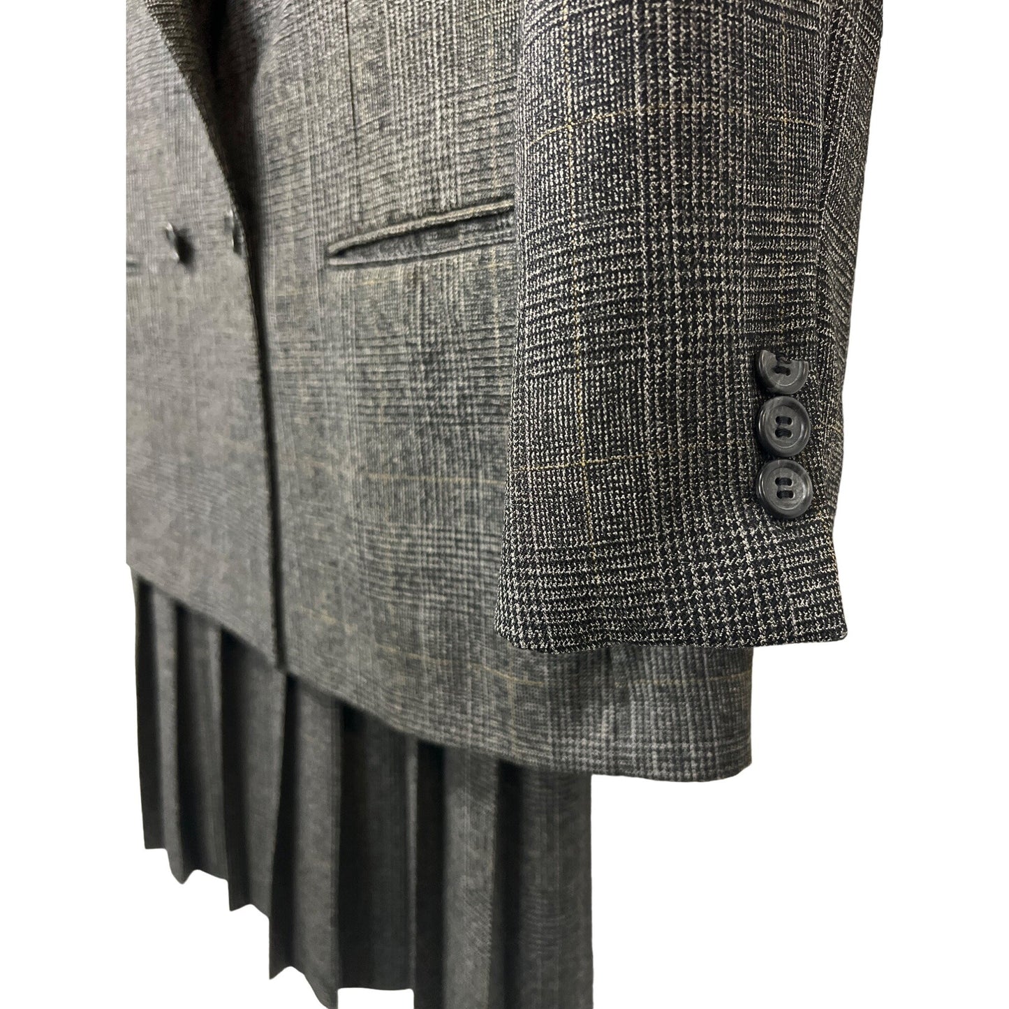 Vintage Huntington Two-piece set Suit Pleated Skirt Oversized Blazer Jacket