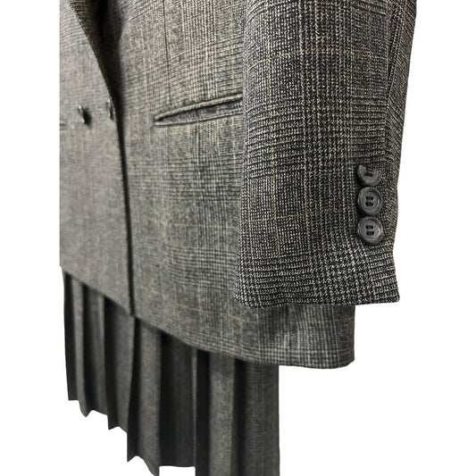 Vintage Huntington Two-piece set Suit Pleated Skirt Oversized Blazer Jacket