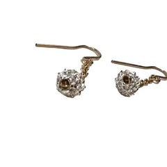 Dainty Feminine Swarovski Crystal Earrings - Elegant Yellow Gold Jewelry