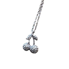 Swarovski Crystal Necklace Novelty Jewelry Cherry Figural Cherries Pendant