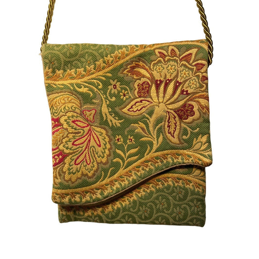 Handmade Tapestry Bag Floral Pattern Handbag Purse