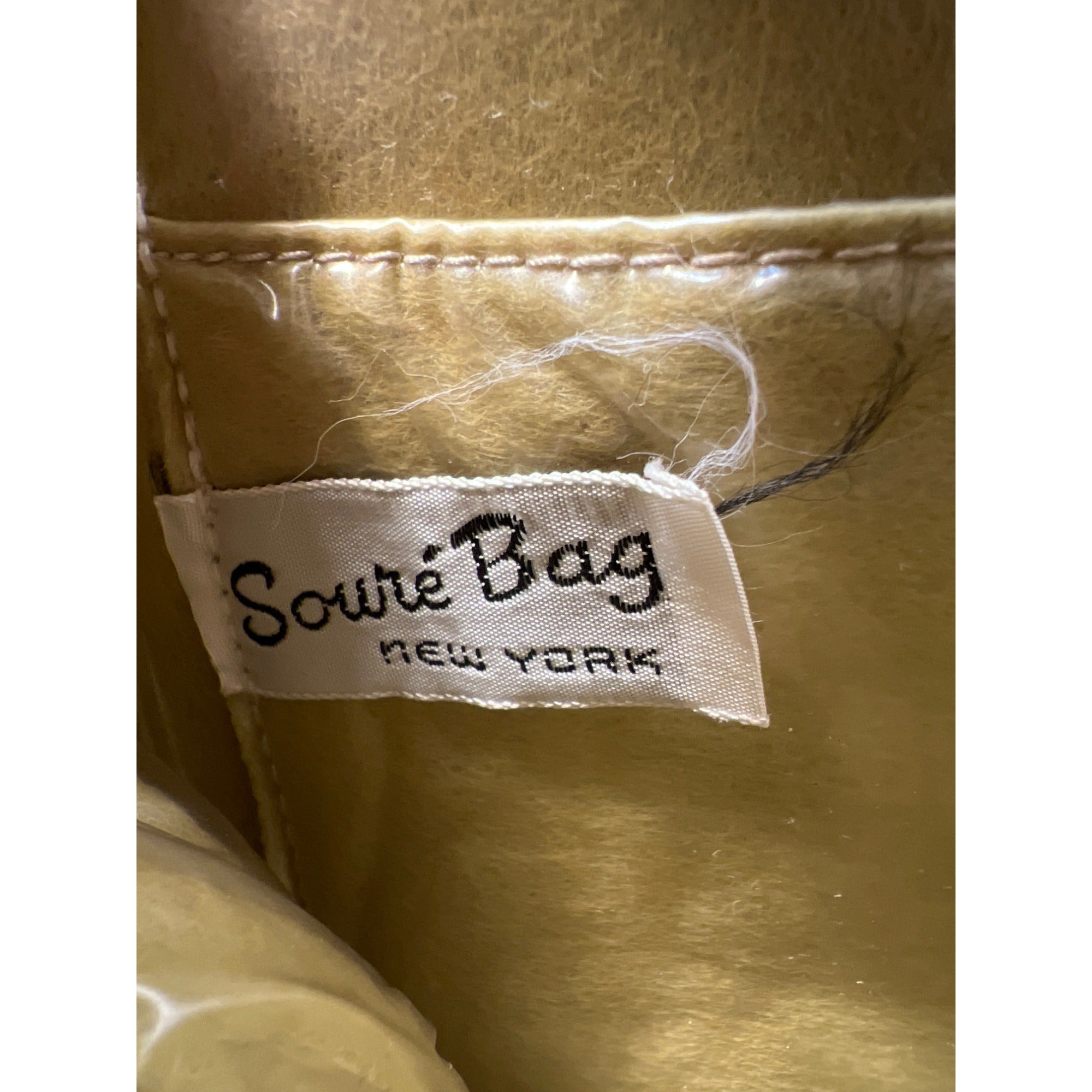 Vintage Soure Bag New York 1940s Whimsical Floral Embroidery Design Collectible