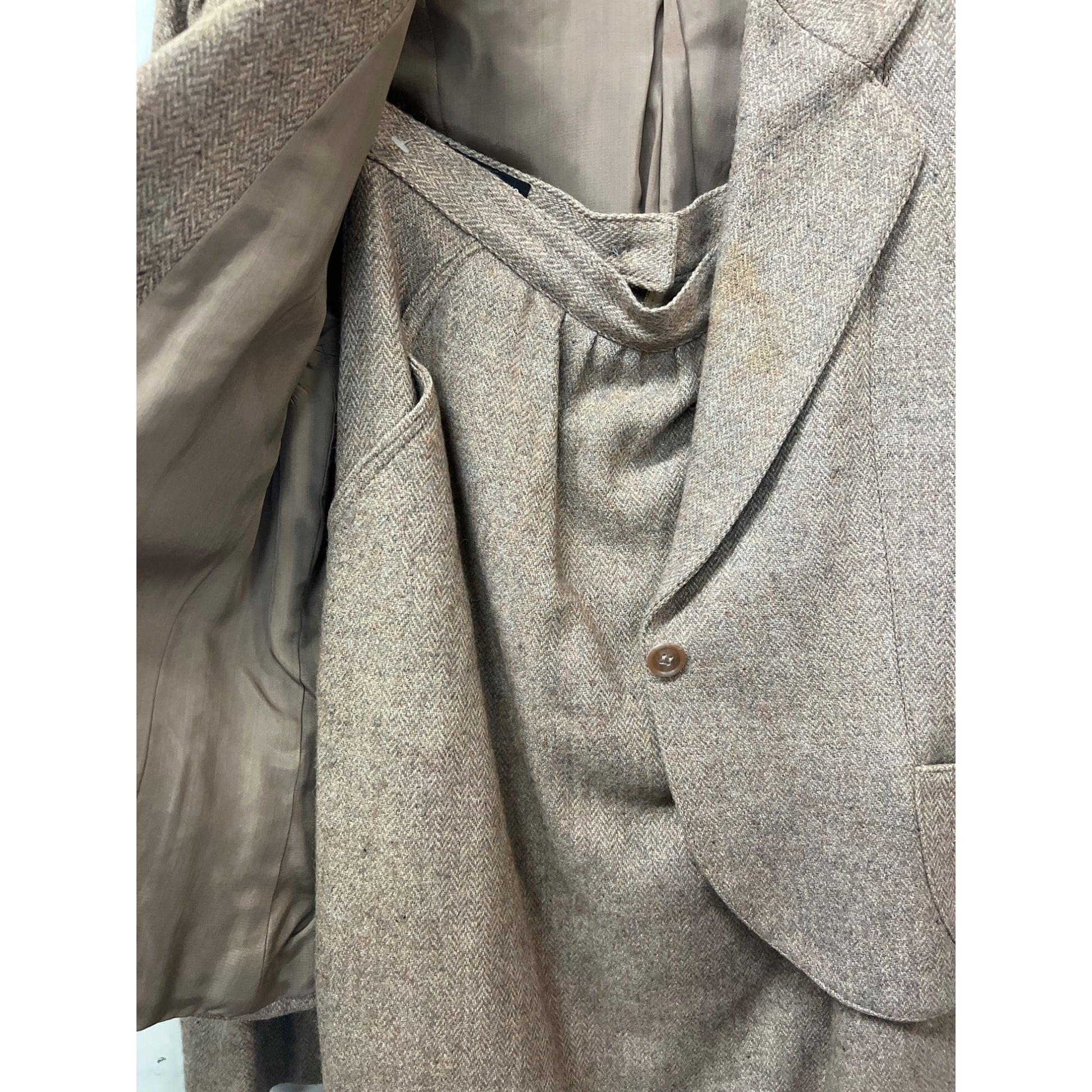 Vintage Bayberry Two-piece set Wool Skirt Jacket Suit Wool